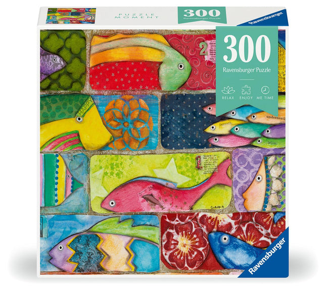 Ravensburger Puzzle Moment: Splashy Fish Tiles 300 Piece Jigsaw Puzzle for Adults - 12001328 - Handcrafted Tooling, Made in Germany, Every Piece Fits Together Perfectly