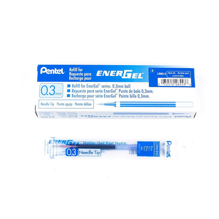 Pentel Refill Ink for EnerGel RTX Retractable Liquid Gel Pen Extra Fine Line Needle Tip,12 Pack, 0.3mm, Blue (LRN3-C)