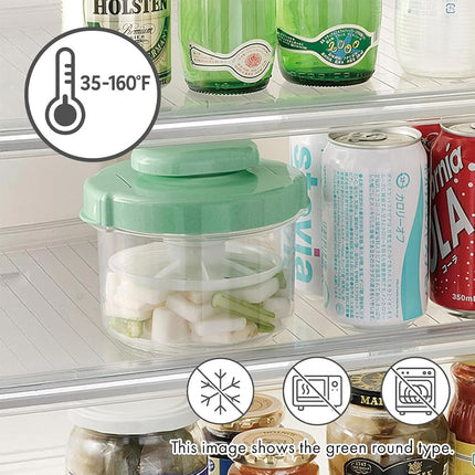 Instant Pickle Maker Vegetable Press Tsukemono Container Round Made in Japan BPA Free (Blue, 1.6L)