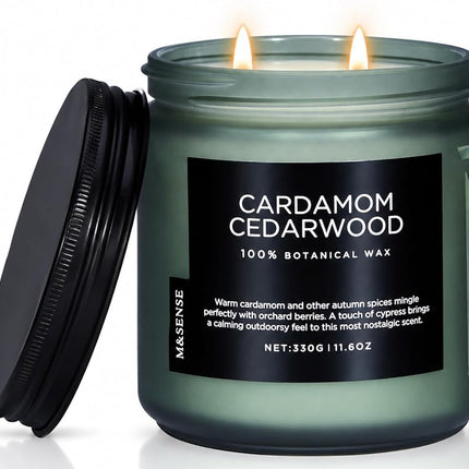 M&SENSE Cardamon & Cypress 2 Cotton Wick Jar Candl
