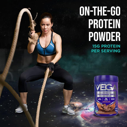Vega Protein Made Simple, Vanilla, Stevia Free Vegan Plant Based Protein Powder, Healthy, Gluten Free, Pea Protein for Women and Men, 9.2 Ounces (10 Servings) (VEG00150)