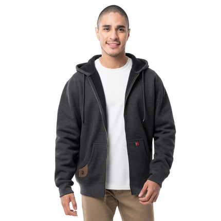 Wrangler Men's Thermal Sherpa Zip Hoodie, Charcoal