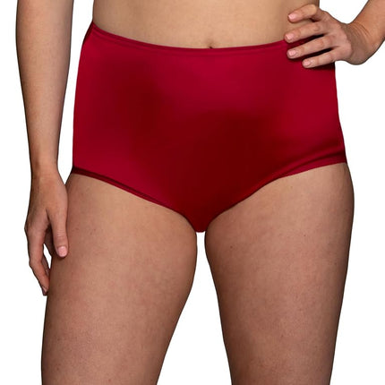 Vanity Fair Women's High Waisted Underwear, Full Coverage Ladies Panties, Perfectly Yours Briefs, Nylon - Legacy Red/Fawn/Glacier White, 10