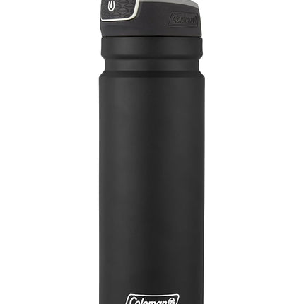 Botella de agua Coleman FreeFlow AutoSeal de acero inoxidable, 710 ml, Negra