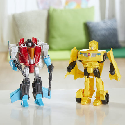 Transformers Toys Heroes and Villains Bumblebee and Starscream 2-Pack 17.5-cm Action Figures