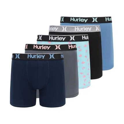 Hurley mens 5 Pack Stretch Boxer Briefs, Mostera C