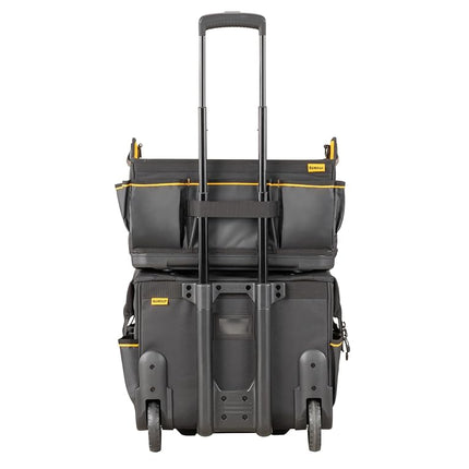 DEWALT DWST60106-1 Tool Tote – 36 pockets, IP54 water-resistant, 1680D fabric, waterproof base, ergonomic handles and a padded shoulder strap make it easy to carry.