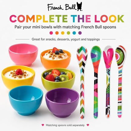 French Bull 72309 4" Mini Bowl Set of 6 - Melamine Dinnerware - Small, Kids, Pasta - Multicolor