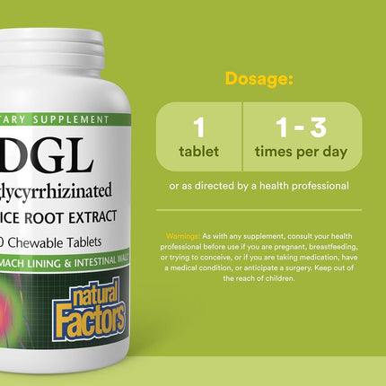 Natural Factors Dgl Licorice Chewable, 400mg, 180 Count