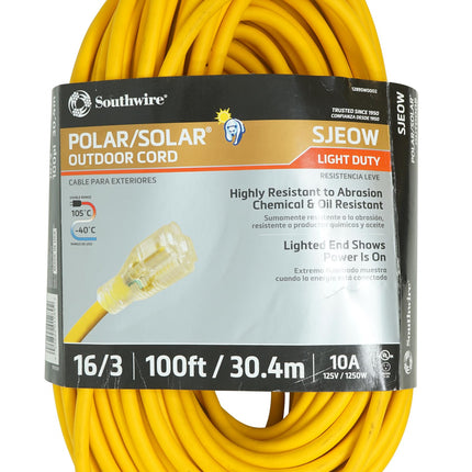 Coleman Cable 01289 16/3 100-Foot Insulated Outdoo