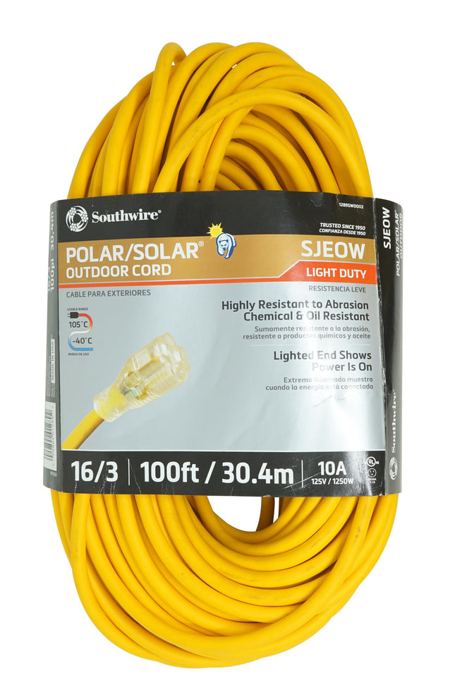 Coleman Cable 01289 16/3 100-Foot Insulated Outdoo