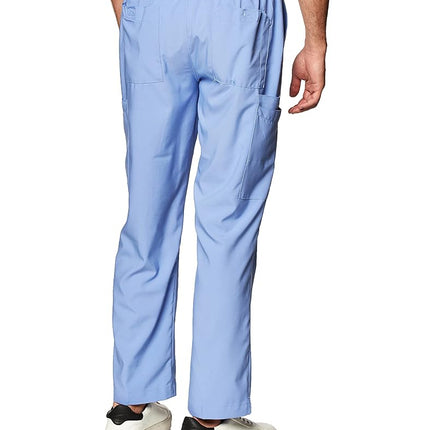 WonderWink Men's Flat Front Cargo Pocket Pant, Ceil Blue, Small Tall