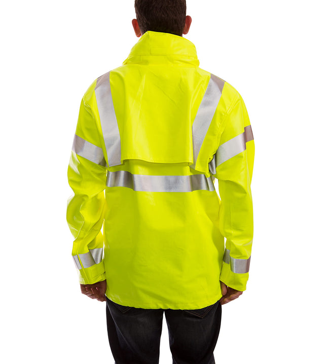 Eclipse J44122.2X ANSI 107 Class 3 High Vis Jacket with 2'' Silver Reflective Tape, Size 2X, Fluorescent Yellow/Green