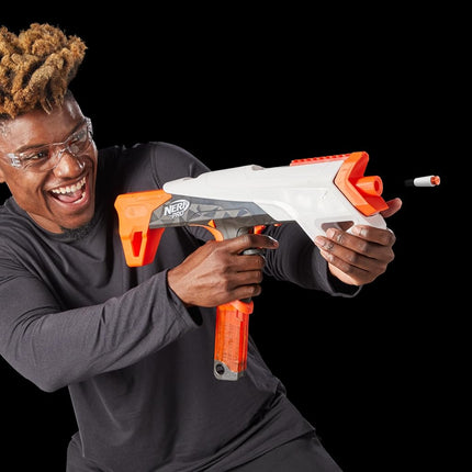 Nerf Pro Torrent Half Length Dart Blaster, 150 FPS, 15 Darts, Pump Action, Glasses, Ages 14+