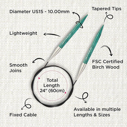 KnitPro Dreamz Fixed Circular Needles 24" (60cm) | Size 10.00mm
