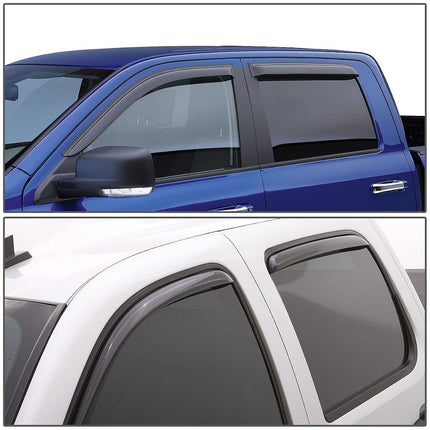 DNA MOTORING WVS-T2-0123 Déflecteur de Vitre Anti-Pluie (4 pièces, Fumée Foncée)