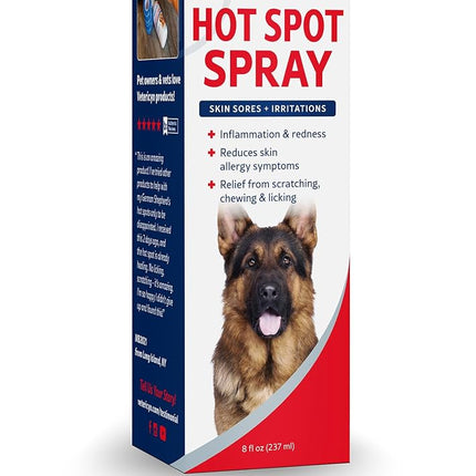 Vetericyn Plus Hot Spot Spray for Dogs Skin Sores and Irritations | Itch Relief for Dogs and Prevents Chewing and Licking at Skin, Safe for All Animals. 8 Ounces