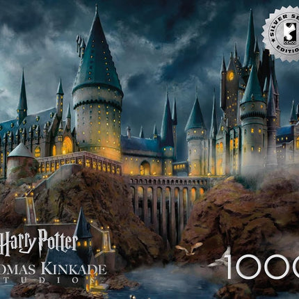 Ceaco – Thomas Kinkade Harry Potter Hogwart's Castle - 1000 Piece Silver Select Jigsaw Puzzle - Colorful Puzzles for Adults - Precision-Cut Pieces, Beautiful Artwork,