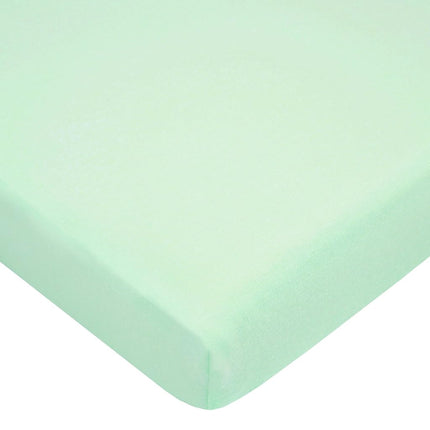 Sábana Ajustable de Punto Jersey 100% Algodón Natural para Cuna Corral Pack N Play de American Baby, Menta, Suave y Transpirable, para Niños y Niñas