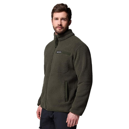 Columbia Men's Rugged Ridge High Pile Full Zip, Full Zip Fleece Jacket, Greenscape, Large