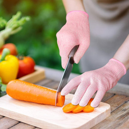 Gants anti-coupure Evridwear de qualité alimentaire, protection de sécurité pour la cuisine (taille M, rose)