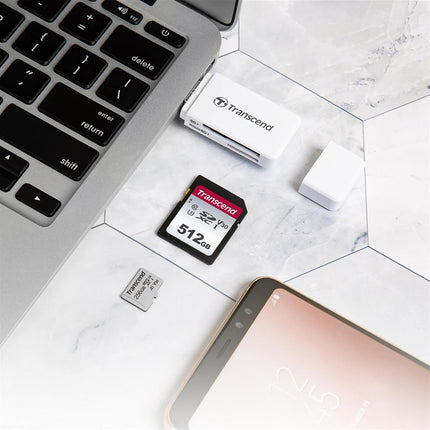 Transcend USD300S 128GB microSDXC U3 V30 A1 Memory Card with Adapter, for 4K Video, GoPro, Drones & Cameras TS128GUSD300S-A