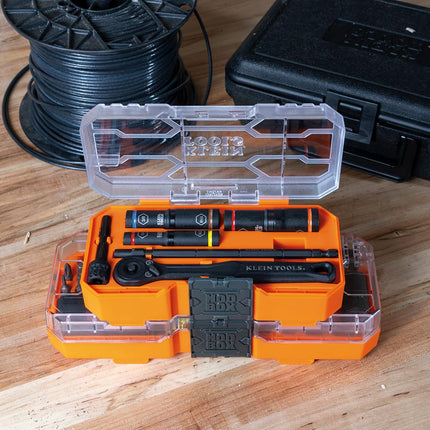 Klein Tools 32502HD KNECT Impact-Rated Screwdriver and Socket Set with MODbox Case, 41-Piece, 26 Bits, 6 Deep Well Sockets, Accessories, and Handle