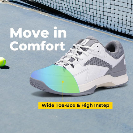 FitVille Men's Wide Tennis Shoes Comfortable Pickleball Shoes with Arch Support for Plantar Fasciitis Wide Feet