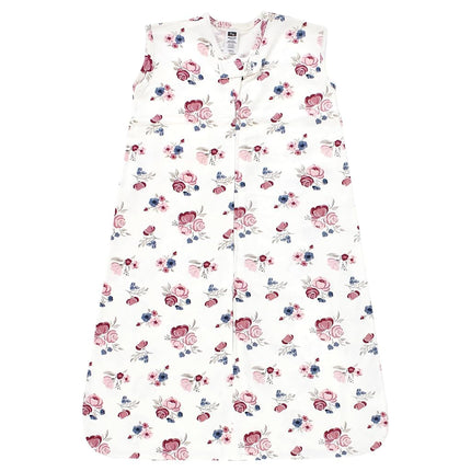 Gigoteuse unisexe en coton sans manches Hudson Baby, sac de couchage, couverture, motif floral rose poudré, 0-6 mois