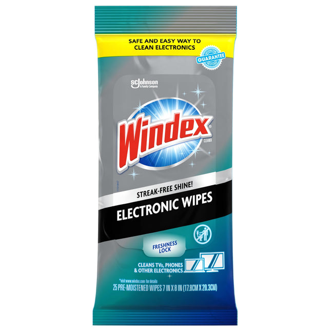 Pre-moistened electronic wipes, provides streak-fr