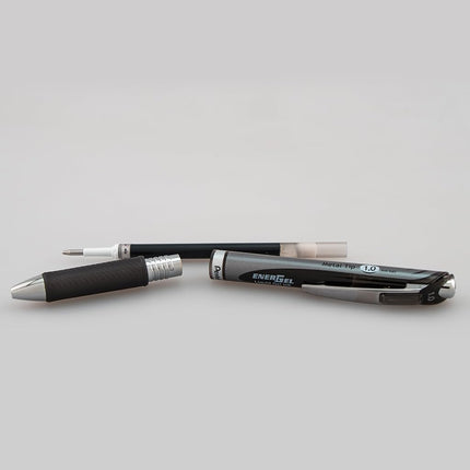 Pentel Energel Rtx Retractable Liquid Gel Pen, Bold Line, Metal Tip, Black Ink (BL80BP2A) by Pentel