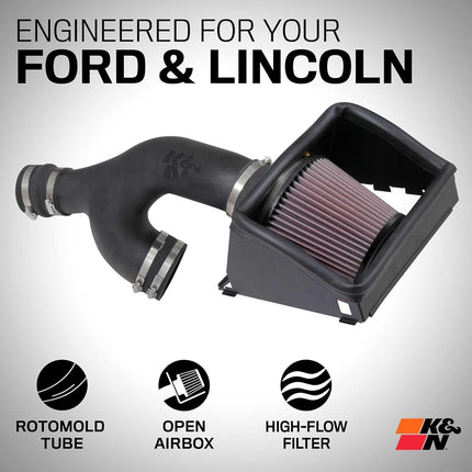 K&N Aircharger Kit Compatible with Ford F150 (Raptor)/Expedition/Navigator 3.5L 2017-2021 (63-2599)