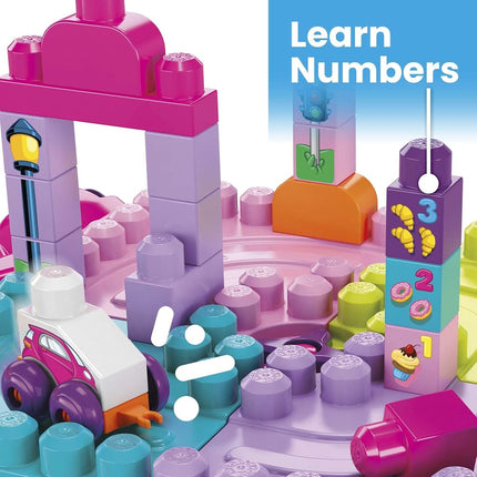 MEGA BLOKS Build 'N Learn Table, Portable, Folding Table Building Set, Building Toys for Toddlers, Ages 1+, Pink, FFG22 - Amazon Exclusive