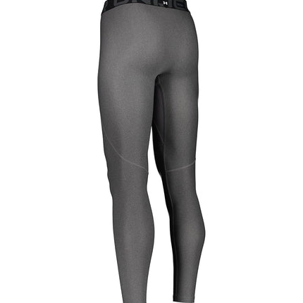 Under Armour Men's Standard HeatGear Leggings, Carbon Heather (090)/White, Large Tall
