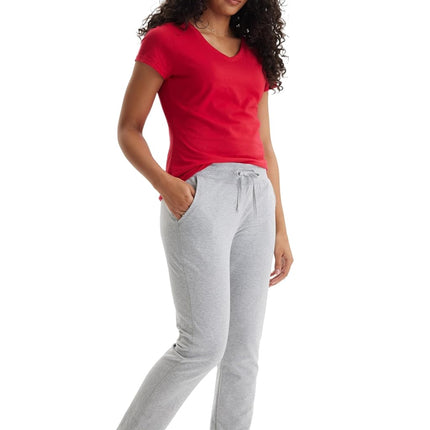 Hanes Women's Pants, Lightweight Pants for Women, Open Botton Sweats, French Terry, 31", Light Steel, Large