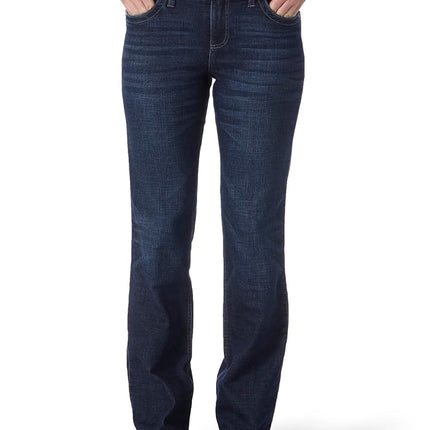 Wrangler Women's Q-Baby Mid Rise Boot Cut Ultimate Riding Jean, Boot Scootin, 15-32