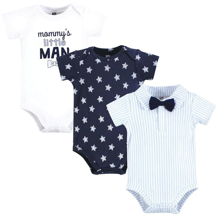 Hudson Baby Bodys de Algodón Unisex para Bebé, Pajarita "Mommy's Little Man", 18-24 Meses