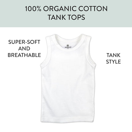 Camisetas HonestBaby de manga larga, paquete múltiple, 100% algodón orgánico para bebé, niño pequeño, niños y niñas, blanco brillante, 3-6 meses