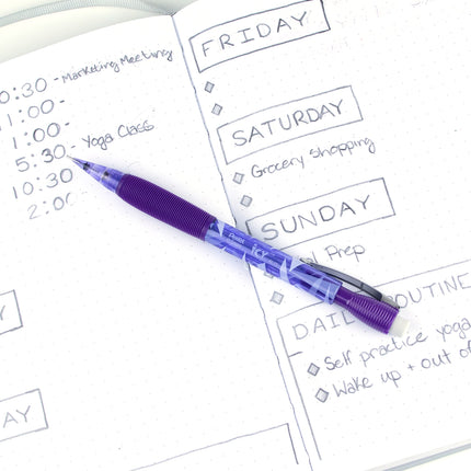 Pentel Icy Automatic Pencil, 0.5mm, Violet Barrel, Box of 12 (AL25TV) (Appearance may vary)