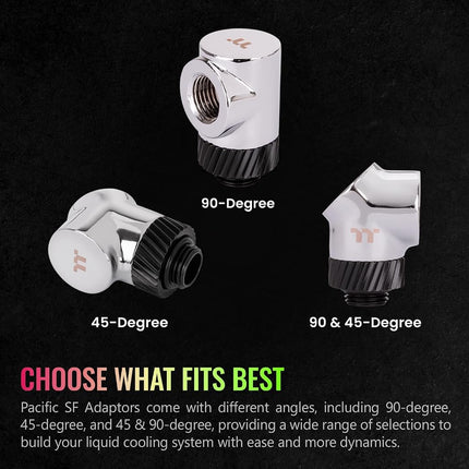Thermaltake Adaptador Pacífico SF de 45 Grados Plateado/Negro/RLC DIY/Racores CL-W397-CU00SL-A