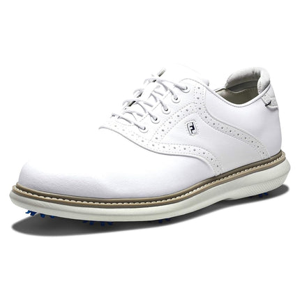Chaussures de golf Footjoy Traditions pour homme, blanc/blanc, 11 Étroit