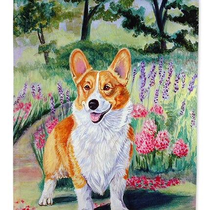 Caroline's Treasures Corgi Springtime in the Garden Flag Canvas House Size