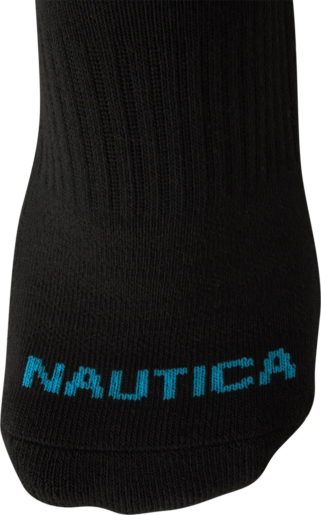 Chaussettes de sport Nautica quart de coupe pour femmes avec contrôle de l'humidité et confort coussiné (lot de 12), Noir/Multicolore, 4-10