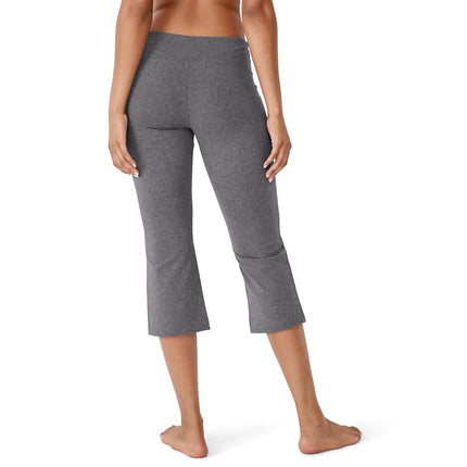 Jockey Women's Active Cotton Stretch Slim Flare Capri Yoga Pants, Charcoal, S