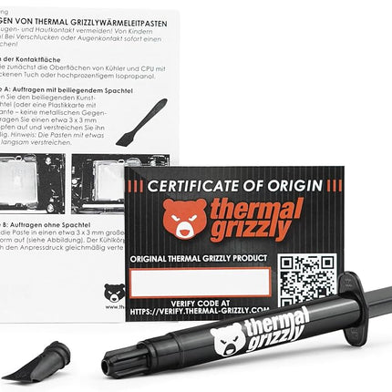 Thermal Grizzly - Aeronaut - 3.9 Gram/1.5 ml - High Performance Thermal Paste - Ideal Entry Level Thermal Grease - Compatible with Most Cooling Solutions CPU/GPU/PS4/PS5/Xbox