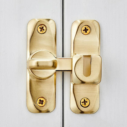 INIRET 3 Packs Barn Door Latches,Gold 90/180 Degree Gate Lock,Zinc Alloy Right Angle Door Lock Latch,Flip Gate Latches Hardware,Door Security Sliding Door Latch Lock fo Cabinets,Bathroom