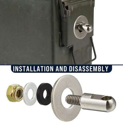 Lounsweer 4 Set Box Can Lock Hardware Kit Metal Stainless Steel Locking Kit Compatible with Ammunition Magazine Boxes Cans Cases for 50 Cal, Fat 50, 30 Cal, 20 Mm, 40 mm