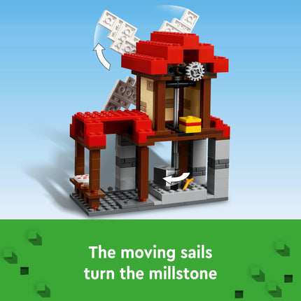 LEGO Minecraft Juguetes de Construcción La Granja del Molino de Viento - Juguetes de Minecraft para Niños y Niñas, Edades 8+ - Incluye 3 Minifiguras - Regalo de Cumpleaños para Fans de Videojuegos - 21262