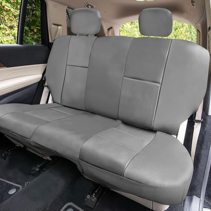FH Group PU001SOLIDGRAY114 Universal Fit Full Set Solid Gray Automotive Seat Covers fits most Cars, SUVs, and Trucks (Faux Leather, with 4 Headrest Covers Solid)