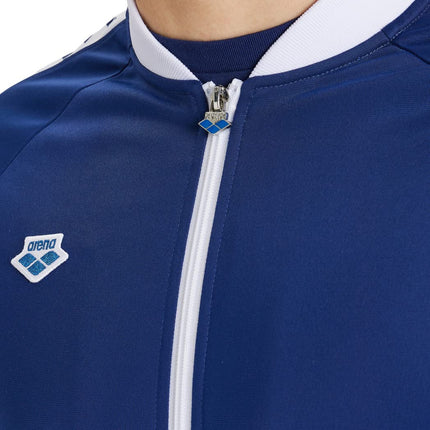 ARENA Men's Team Relax IV Track Jacket Front Zip Side Pockets Warm-Up Top Lightweight Athletic Retro Cool Bomber Jacket
